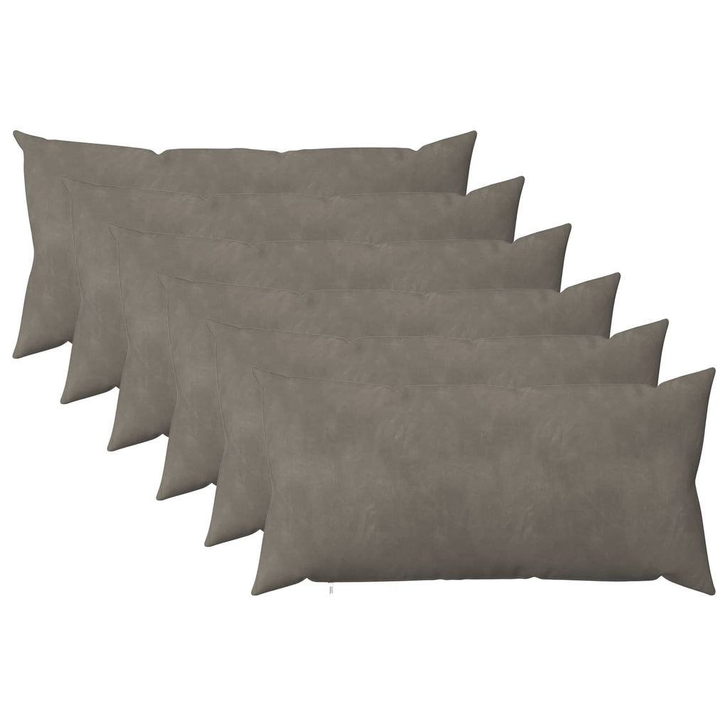vidaXL Poszewka na poduszkę 6 pcs HEERLEN jasnoszary 40 x 80 cm Welur