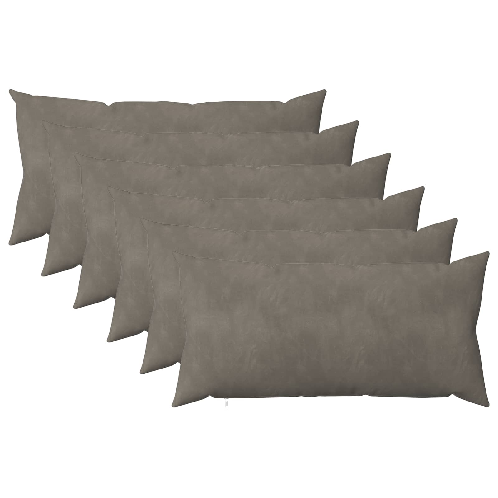 vidaXL Poszewka na poduszkę 6 pcs HEERLEN jasnoszary 40 x 80 cm Welur