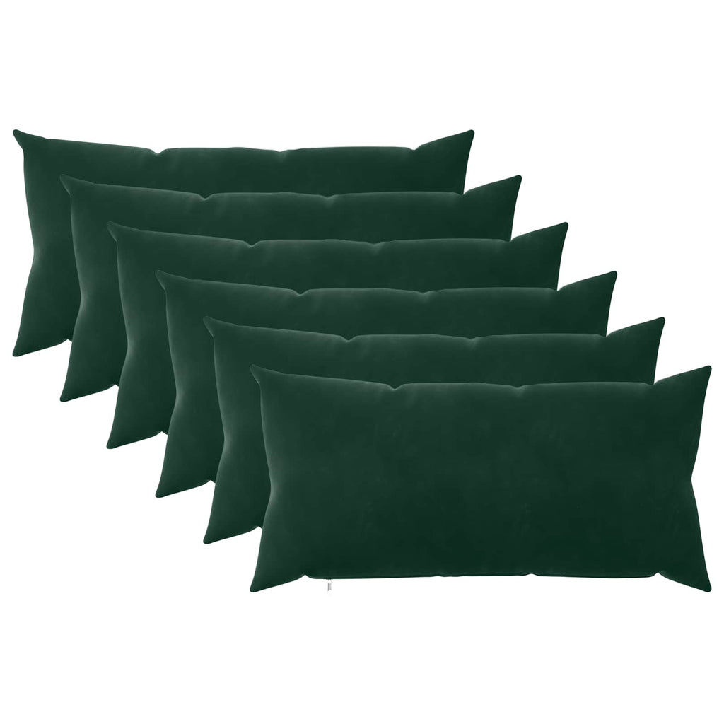 vidaXL Poszewka na poduszkę 6 pcs HEERLEN Ciemnozielony 40 x 80 cm