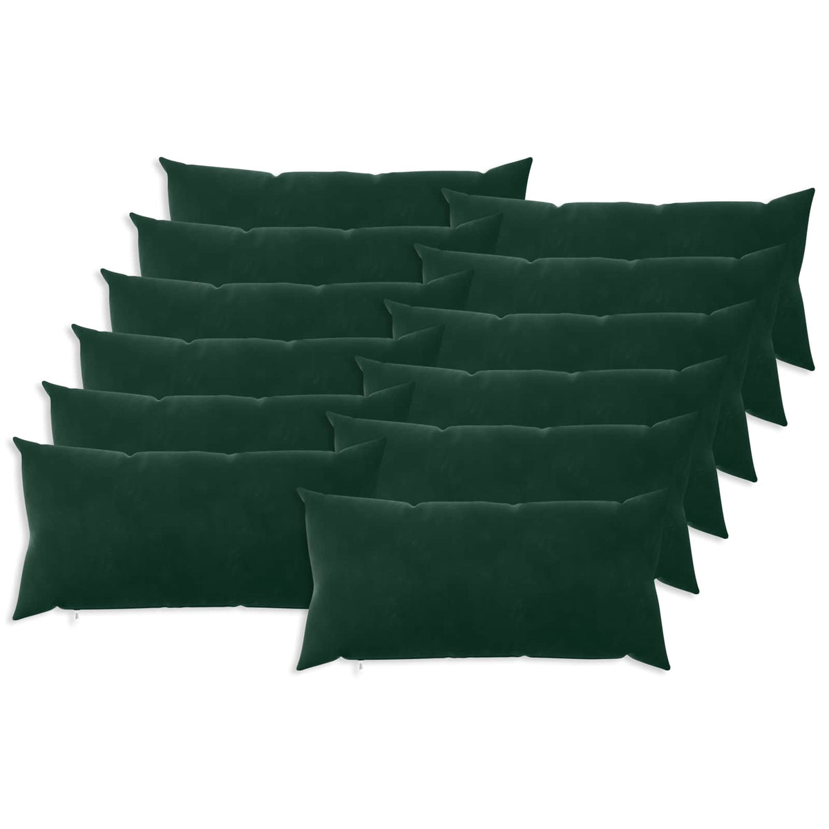 vidaXL Poszewka na poduszkę 12 pcs HEERLEN Ciemnozielony 40 x 80 cm