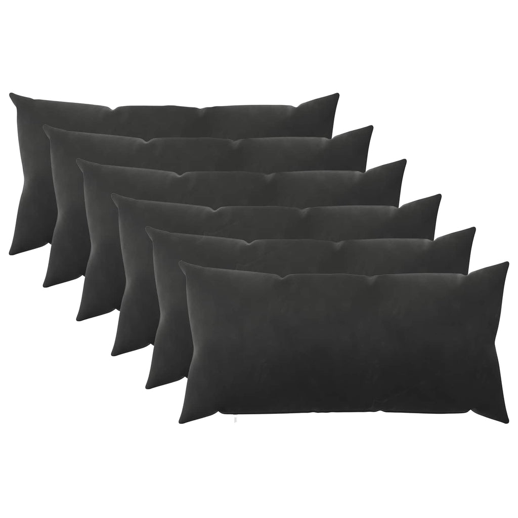 vidaXL Poszewka na poduszkę 6 pcs HEERLEN Czarny 40 x 80 cm Welur