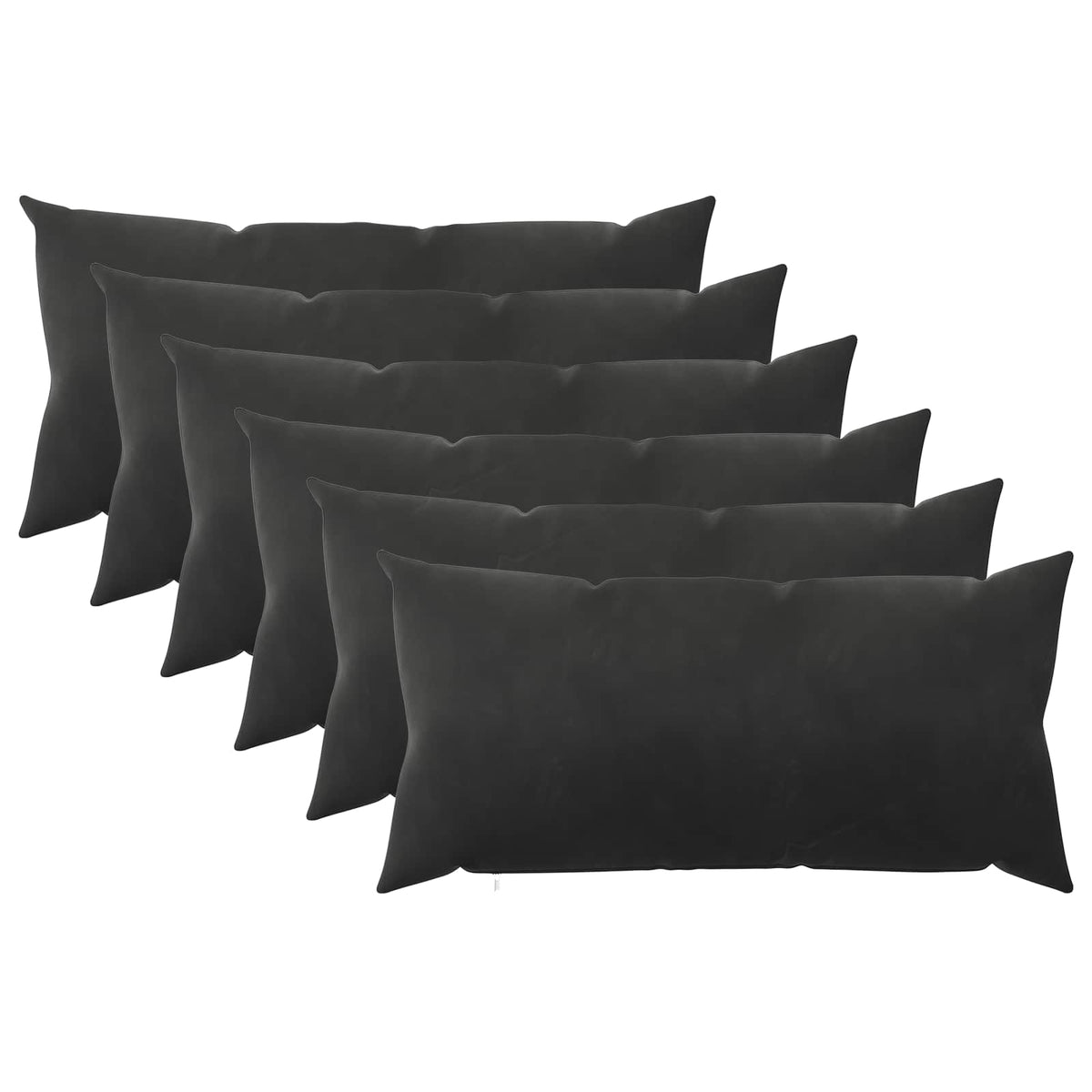 vidaXL Poszewka na poduszkę 6 pcs HEERLEN Czarny 40 x 80 cm Welur