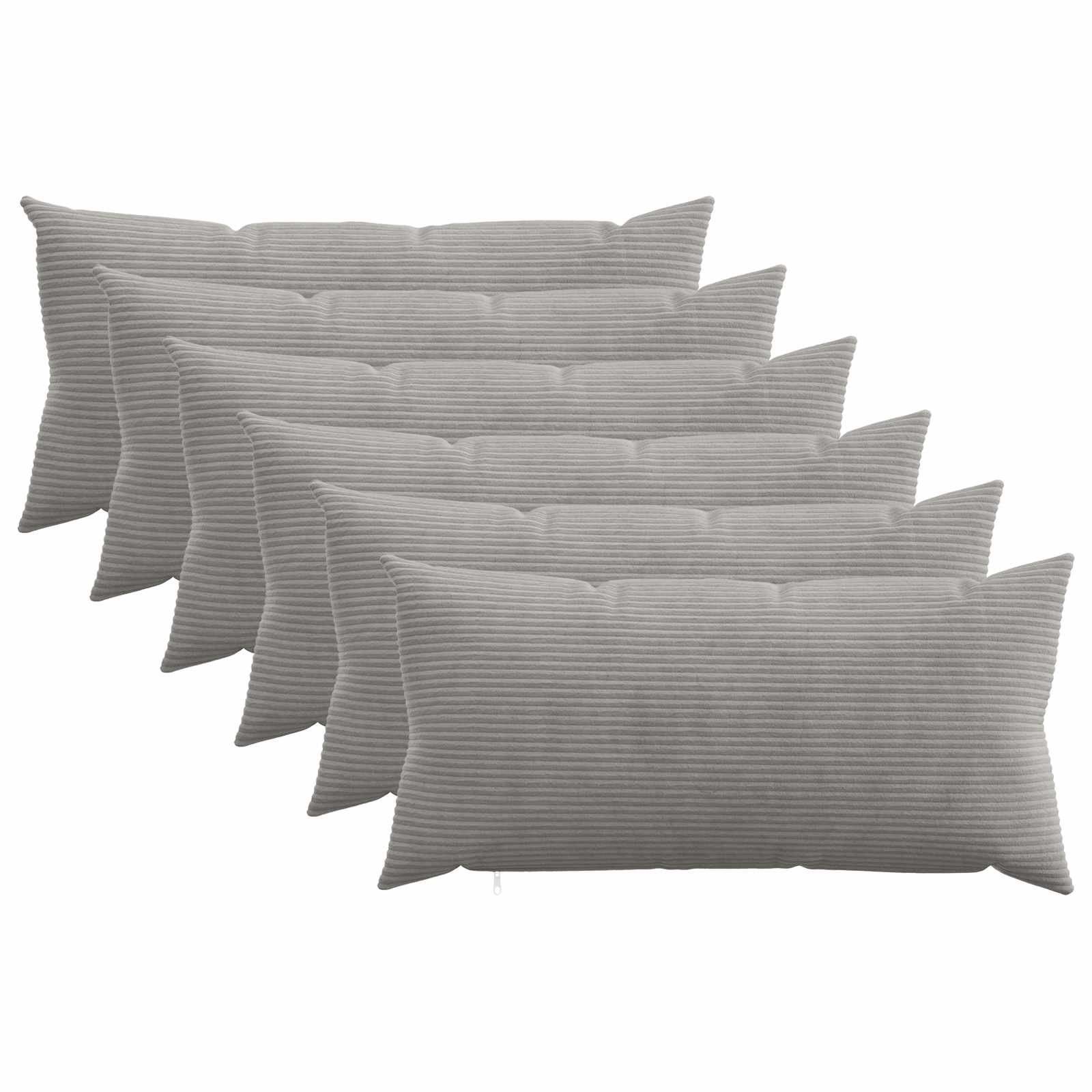 vidaXL Poszewka na poduszkę 6 pcs HEERLEN jasnoszary 40 x 80 cm