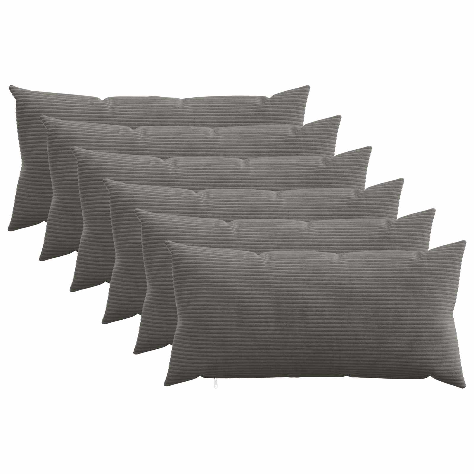 vidaXL Poszewka na poduszkę 6 pcs HEERLEN ciemnoszary 40 x 80 cm