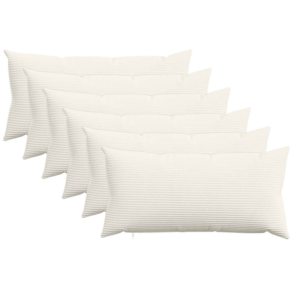 vidaXL Poszewka na poduszkę 6 pcs HEERLEN kremowy 40 x 80 cm sztruks