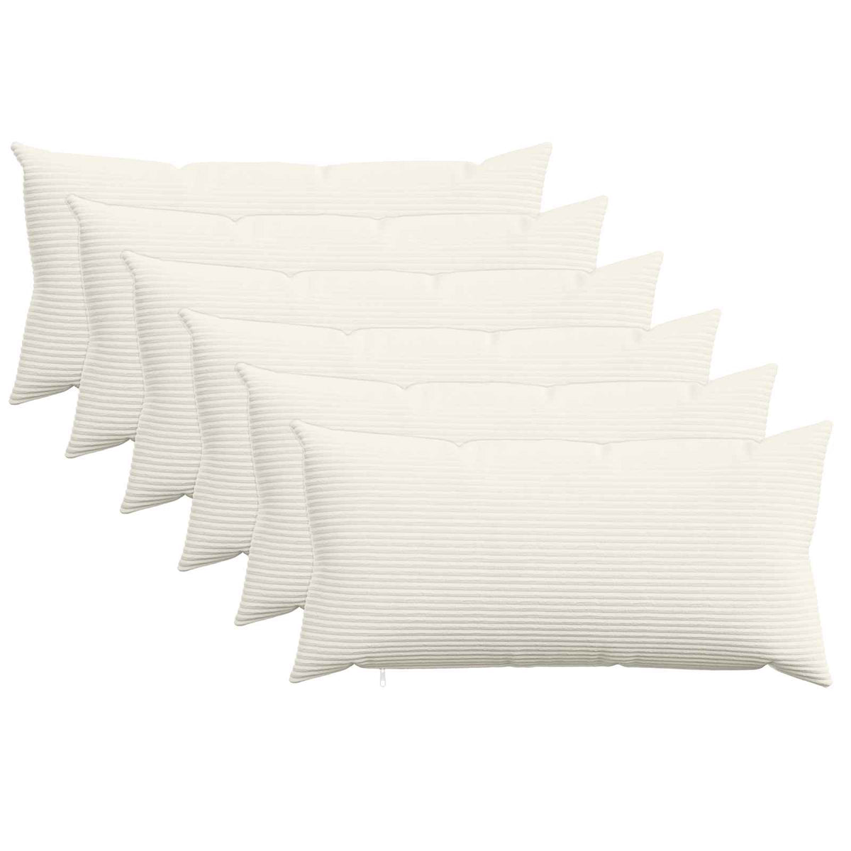 vidaXL Poszewka na poduszkę 6 pcs HEERLEN kremowy 40 x 80 cm sztruks