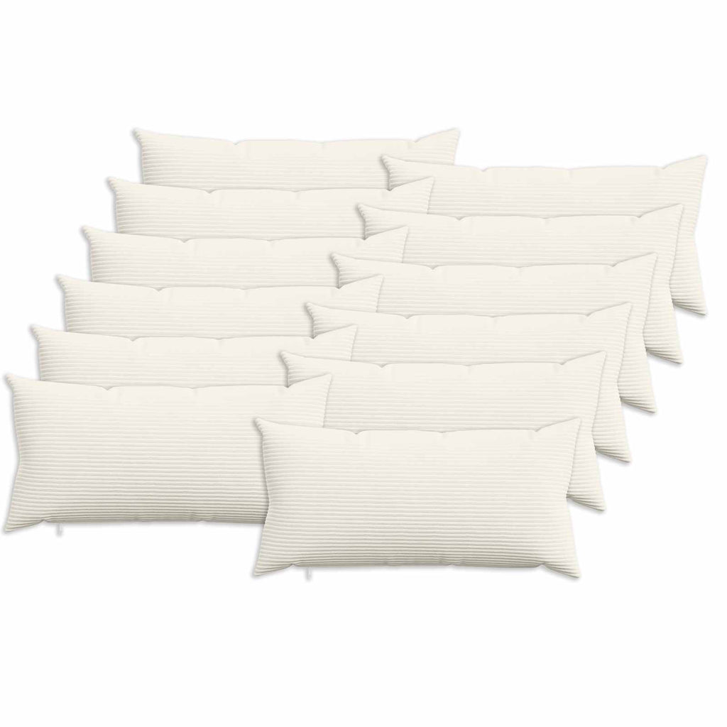 vidaXL Poszewka na poduszkę 12 pcs HEERLEN kremowy 40 x 80 cm sztruks
