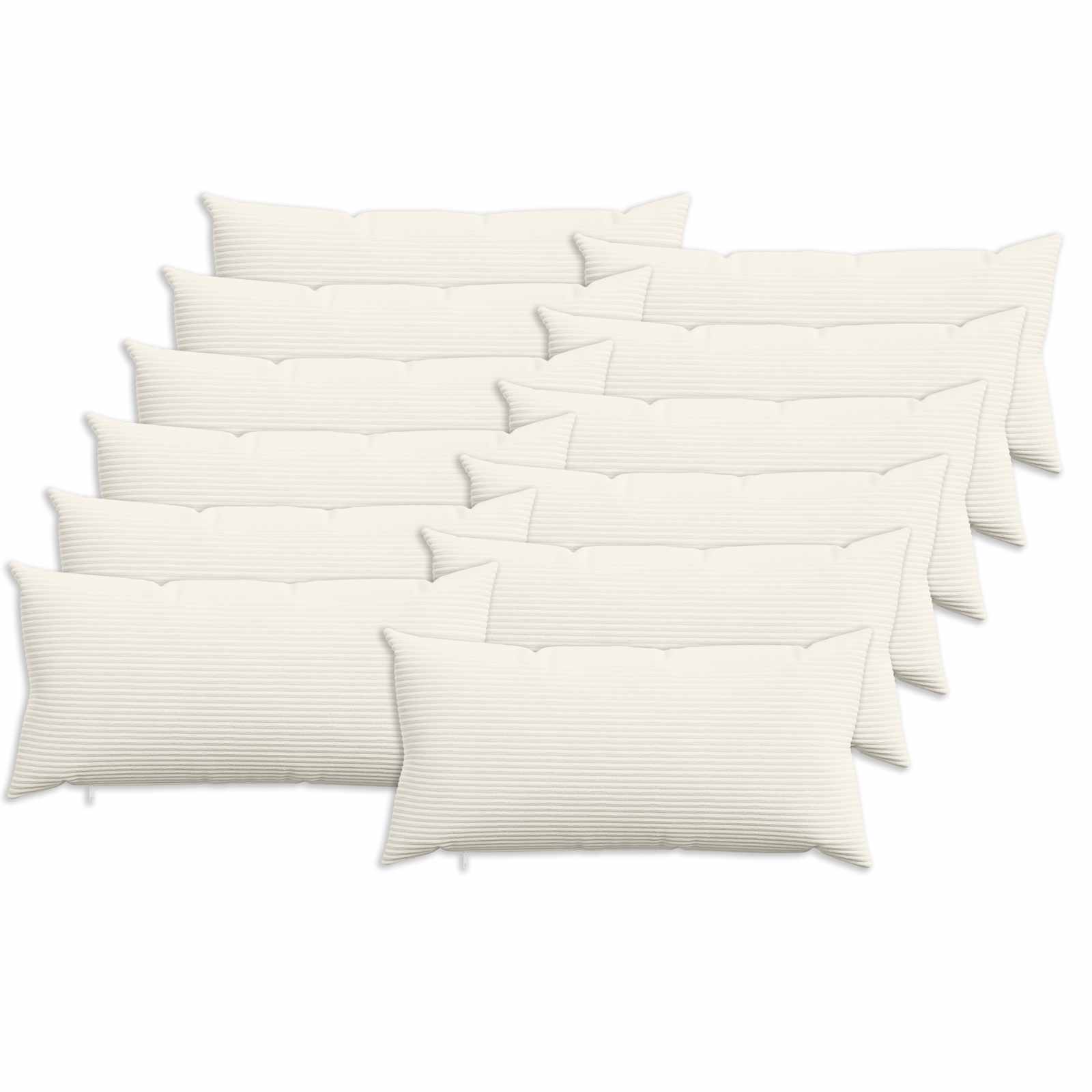 vidaXL Poszewka na poduszkę 12 pcs HEERLEN kremowy 40 x 80 cm sztruks
