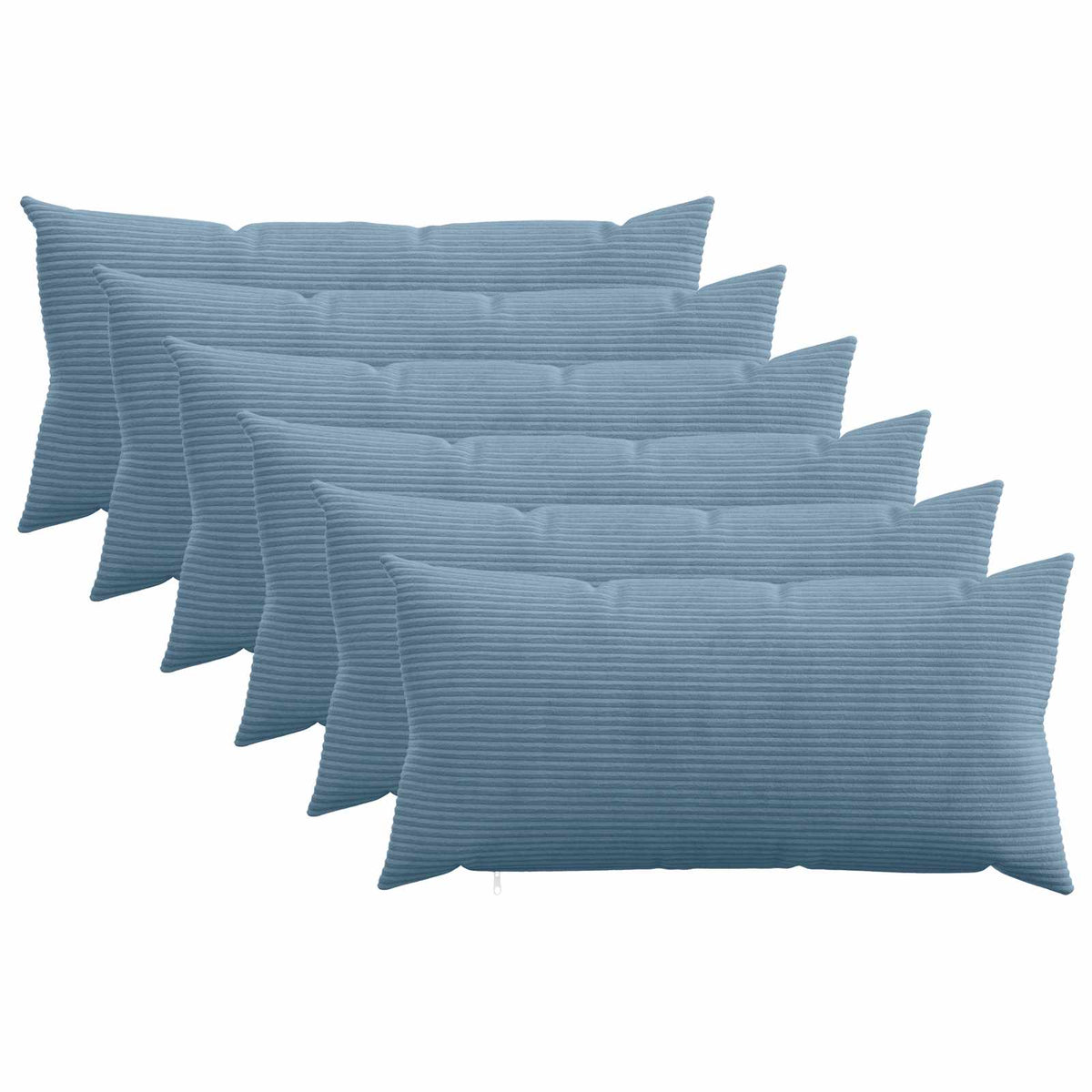 vidaXL Poszewka na poduszkę 6 pcs HEERLEN niebieski 40 x 80 cm sztruks