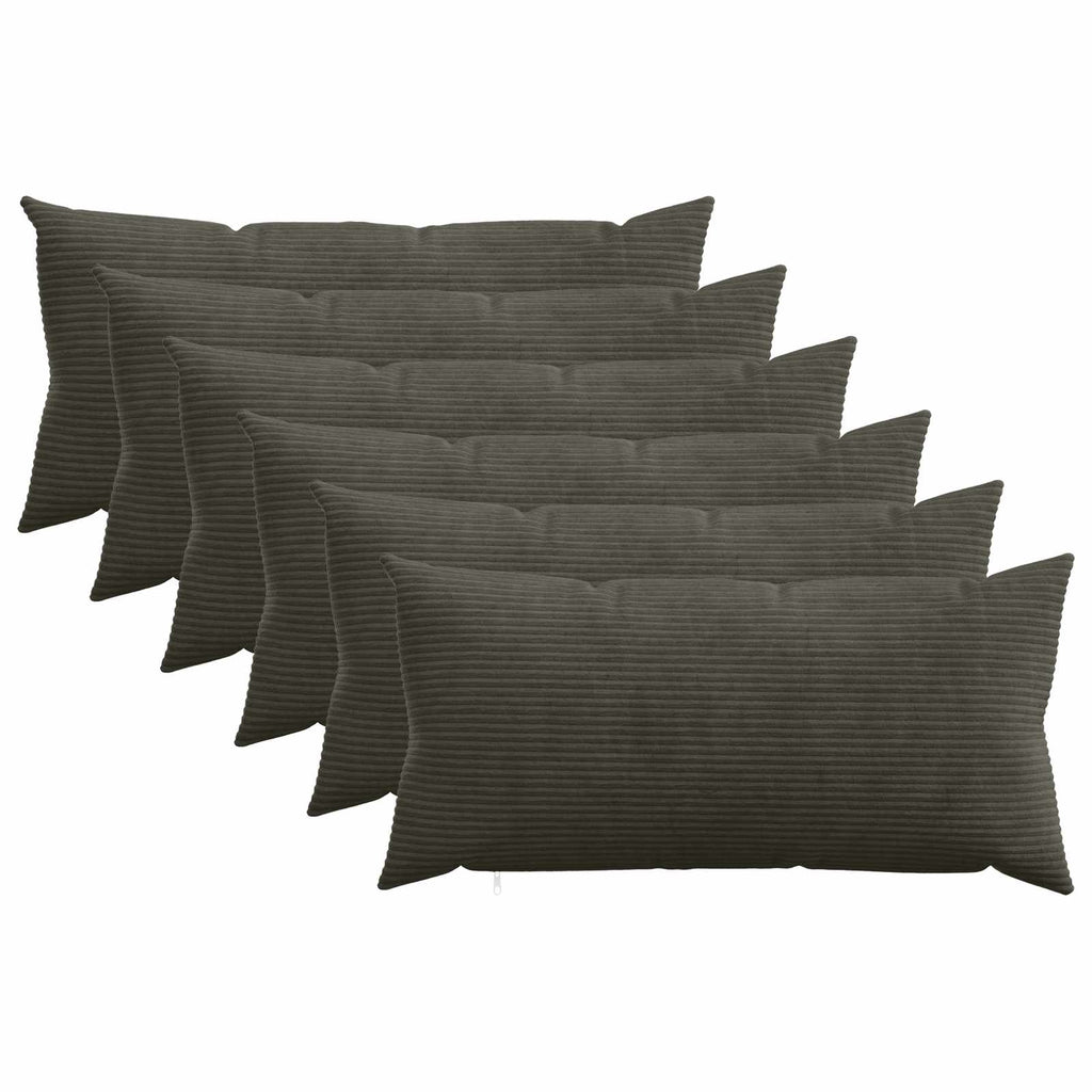vidaXL Poszewka na poduszkę 6 pcs HEERLEN antracytowy 40 x 80 cm