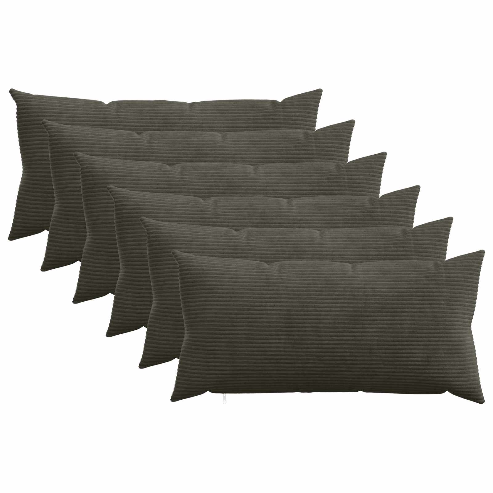 vidaXL Poszewka na poduszkę 6 pcs HEERLEN antracytowy 40 x 80 cm