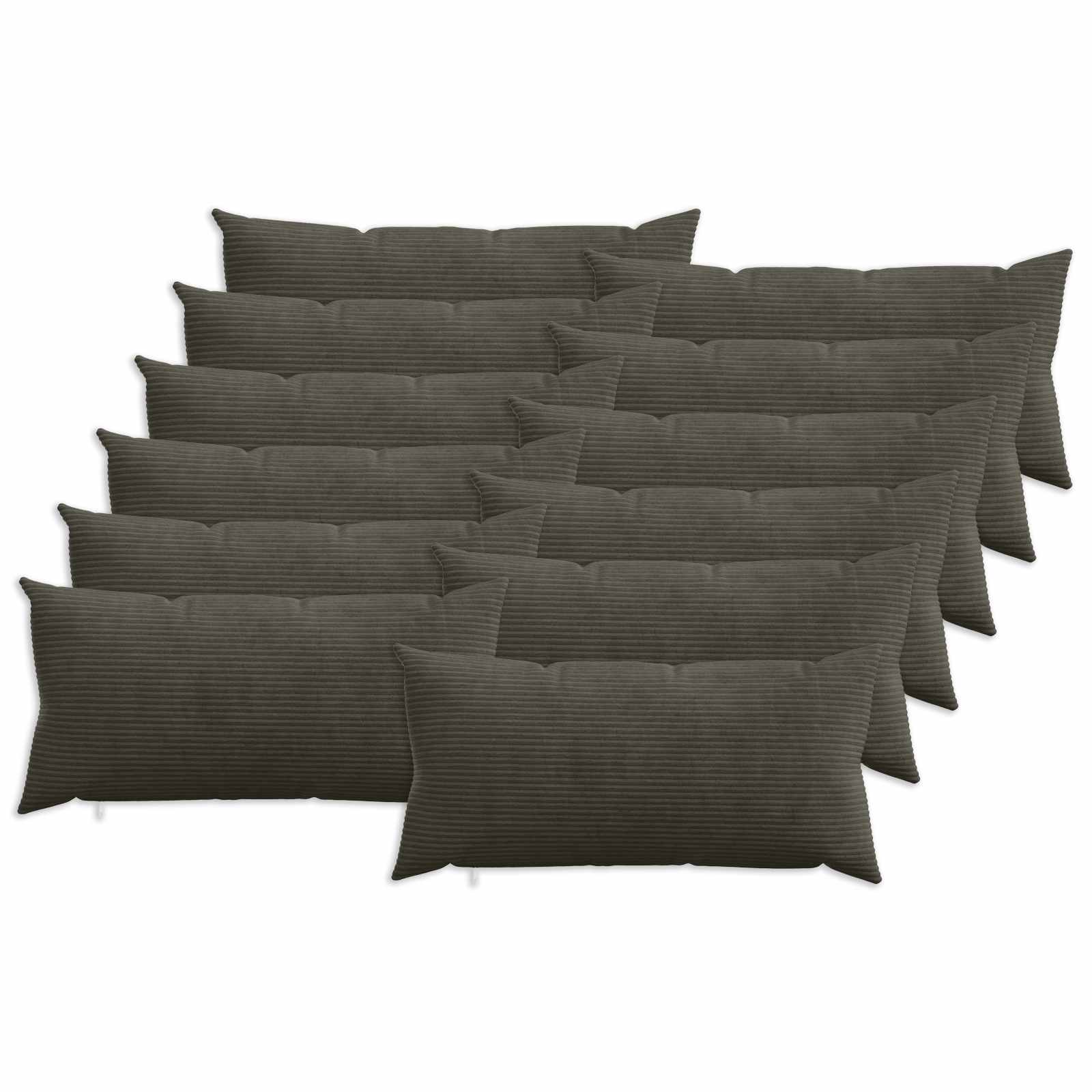 vidaXL Poszewka na poduszkę 12 pcs HEERLEN antracytowy 40 x 80 cm