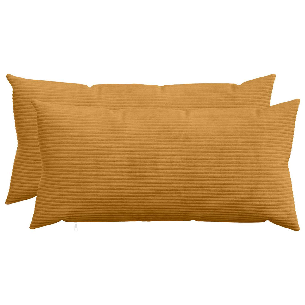 vidaXL Poszewka na poduszkę 2 szt. HEERLEN żółty 40 x 80 cm sztruks