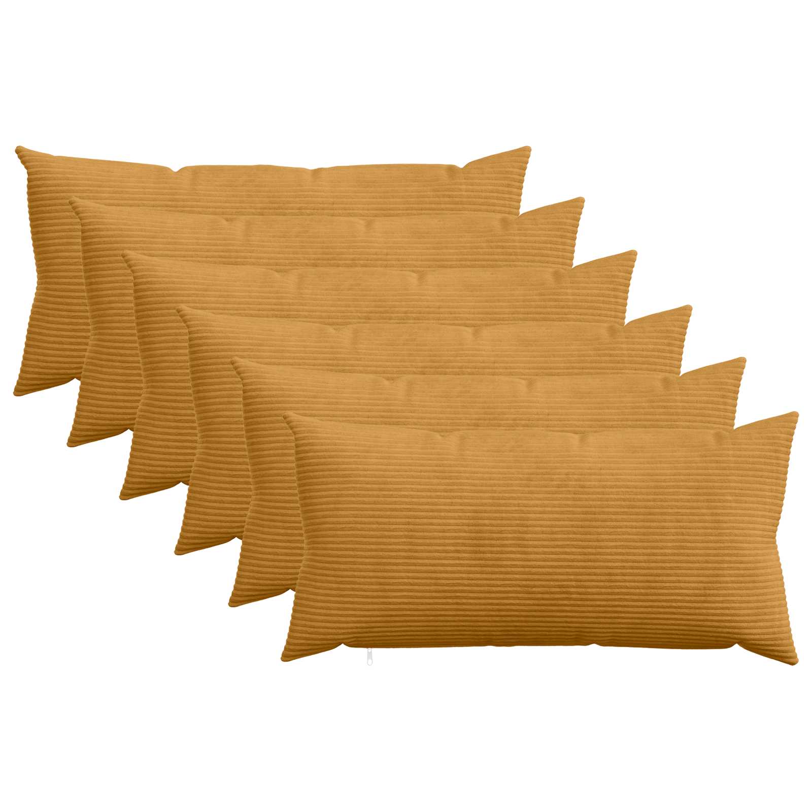 vidaXL Poszewka na poduszkę 6 pcs HEERLEN żółty 40 x 80 cm sztruks