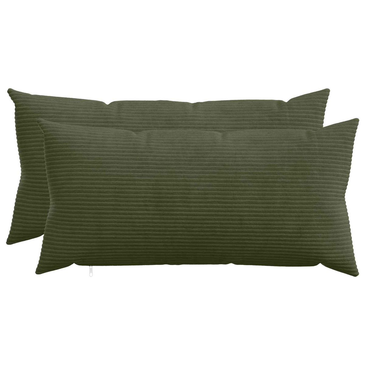 vidaXL Poszewka na poduszkę 2 pcs HEERLEN zielony 40 x 80 cm sztruks