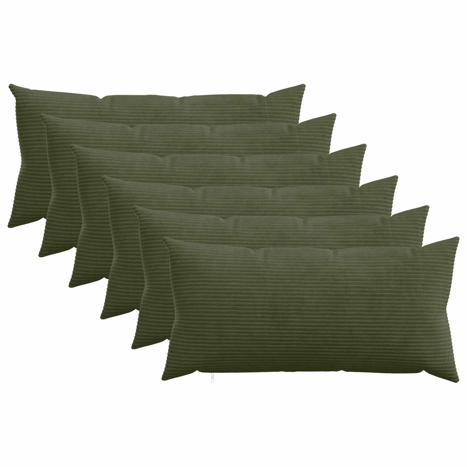 vidaXL Poszewka na poduszkę 6 pcs HEERLEN zielony 40 x 80 cm sztruks