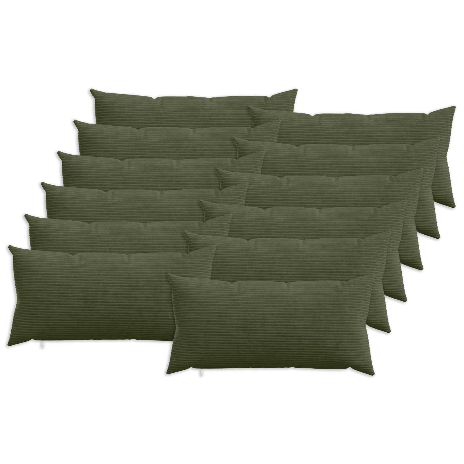 vidaXL Poszewka na poduszkę 12 pcs HEERLEN zielony 40 x 80 cm sztruks