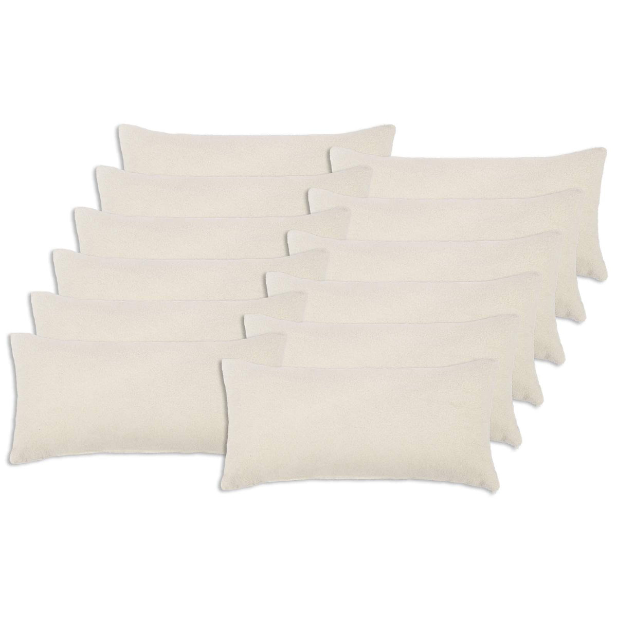 vidaXL Poszewka na poduszkę 12 pcs HEERLEN kremowy 40 x 80 cm Bouclé