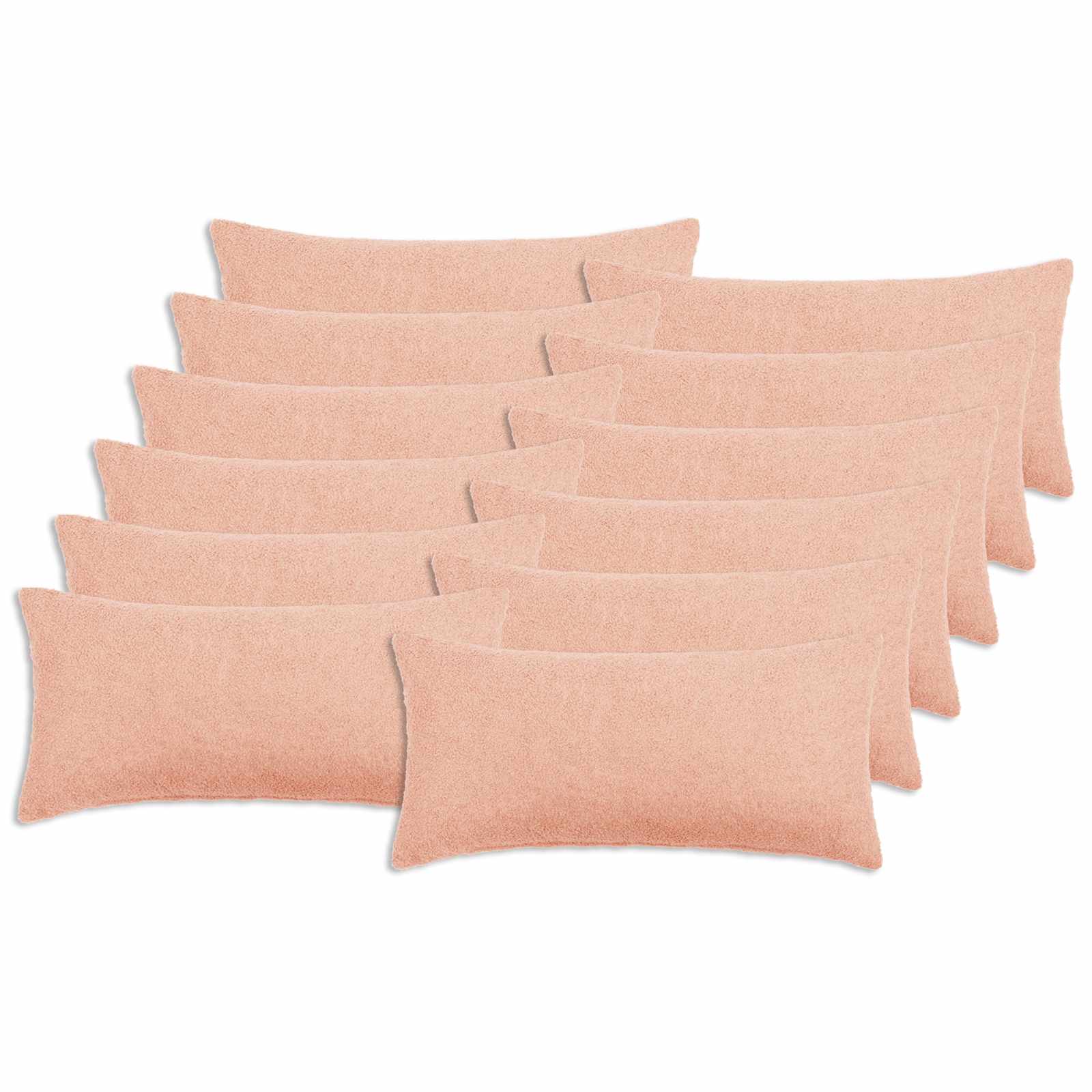 vidaXL Poszewka na poduszkę 12 pcs HEERLEN różowy 40 x 80 cm Bouclé