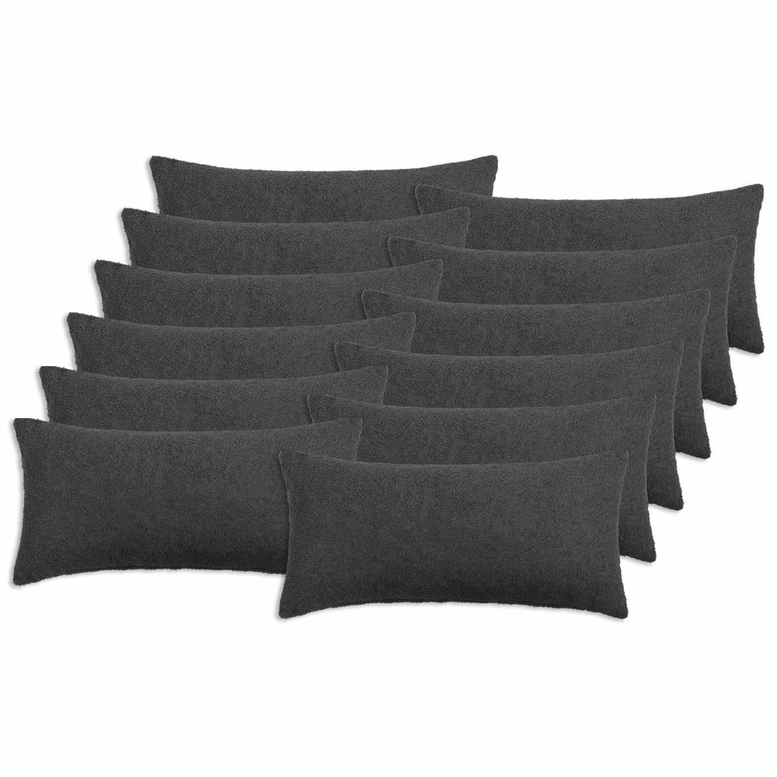 vidaXL Poszewka na poduszkę 12 pcs HEERLEN ciemnoszary 40 x 80 cm
