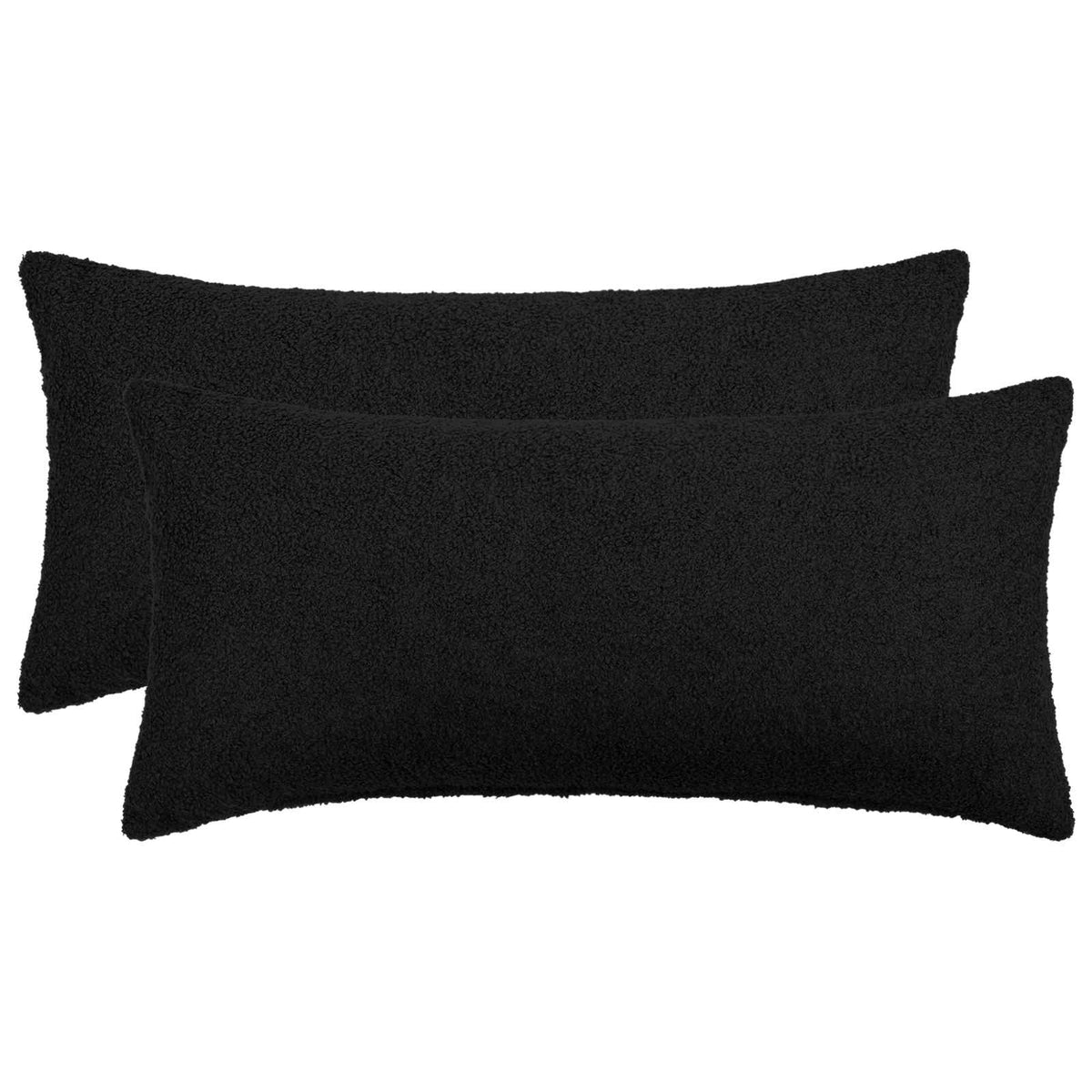 vidaXL Poszewka na poduszkę 2 pcs HEERLEN Czarny 40 x 80 cm Bouclé