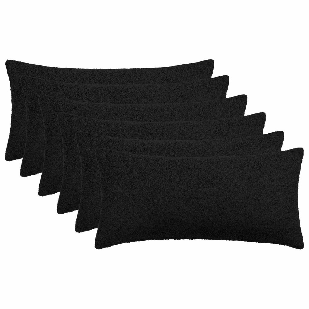 vidaXL Poszewka na poduszkę 6 pcs HEERLEN Czarny 40 x 80 cm Bouclé