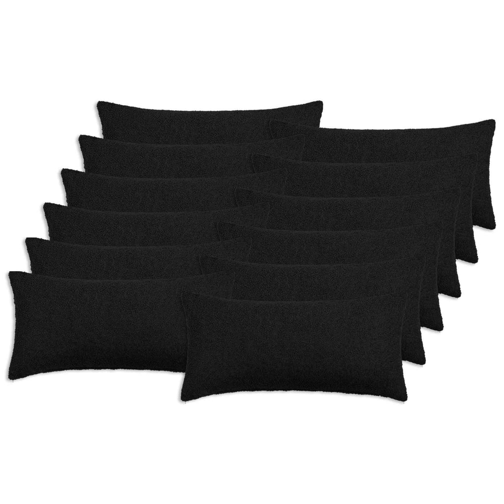 vidaXL Poszewka na poduszkę 12 pcs HEERLEN Czarny 40 x 80 cm Bouclé