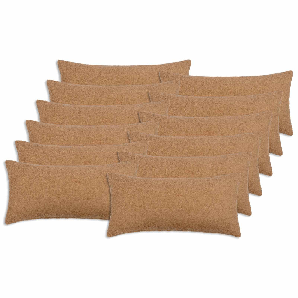 vidaXL Poszewka na poduszkę 12 pcs HEERLEN Beżowy 40 x 80 cm Bouclé