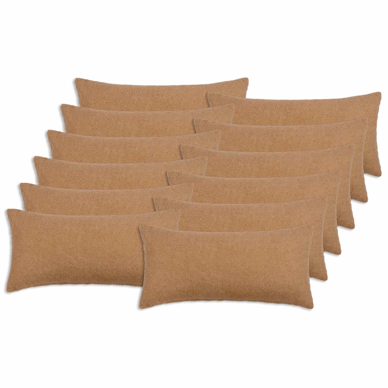 vidaXL Poszewka na poduszkę 12 pcs HEERLEN Beżowy 40 x 80 cm Bouclé