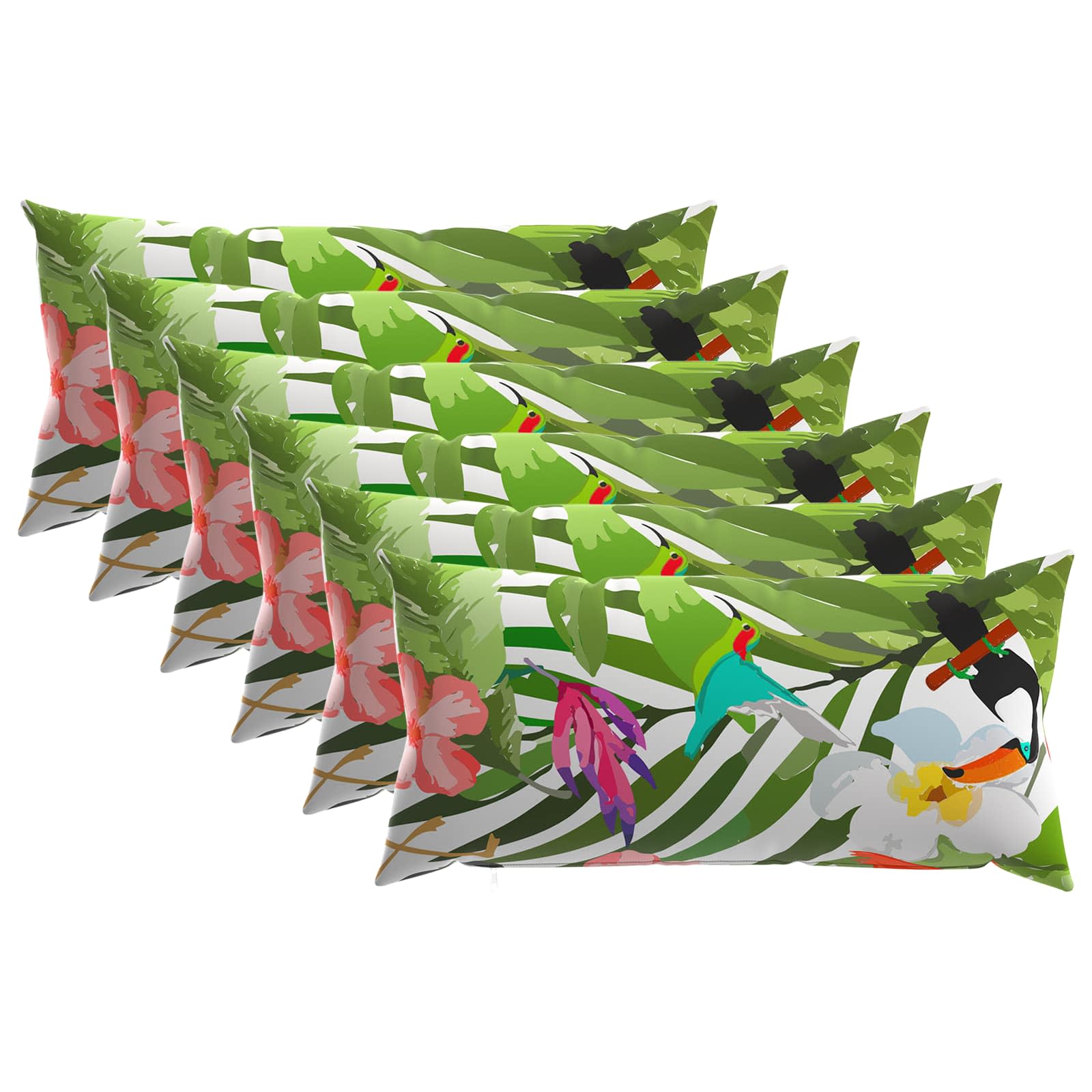vidaXL Poszewka na poduszkę 6 pcs HEERLEN Czarny 40 x 80 cm Poliester