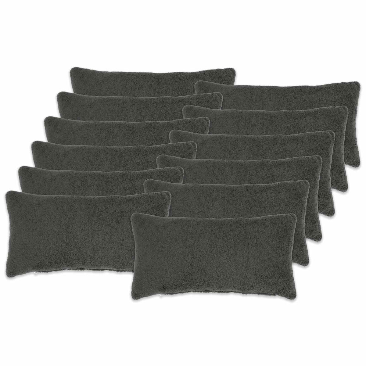 vidaXL Poszewka na poduszkę 12 pcs HEERLEN ciemnoszary 40 x 80 cm