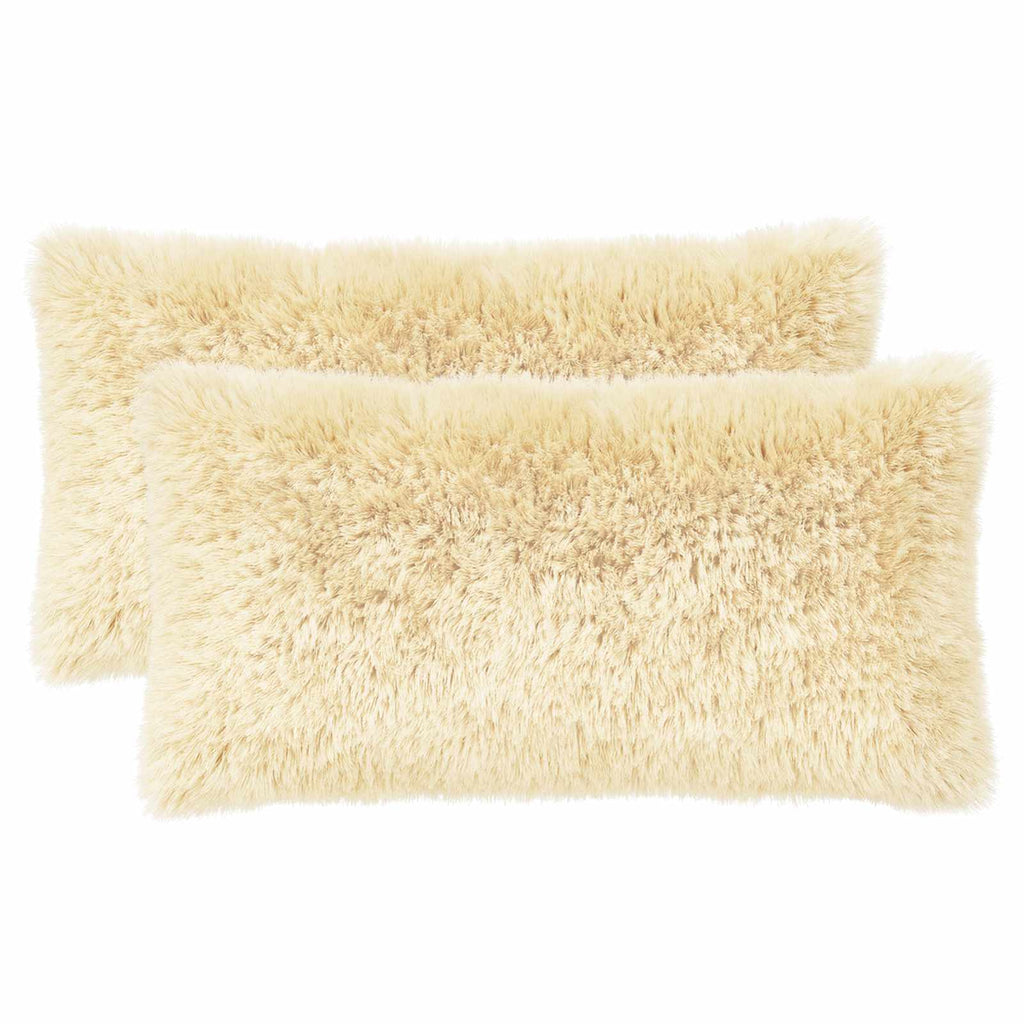 vidaXL Poszewka na poduszkę 2 pcs HEERLEN kremowy 40 x 80 cm Fleece PV