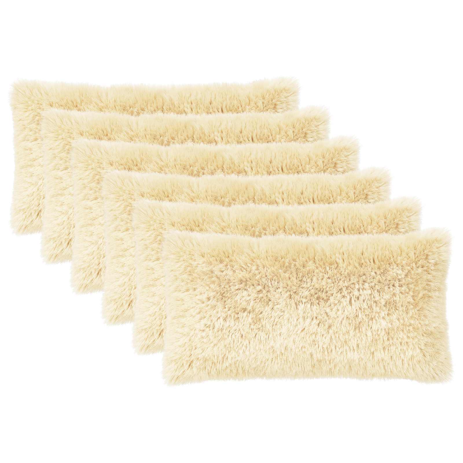 vidaXL Poszewka na poduszkę 6 pcs HEERLEN kremowy 40 x 80 cm Fleece PV