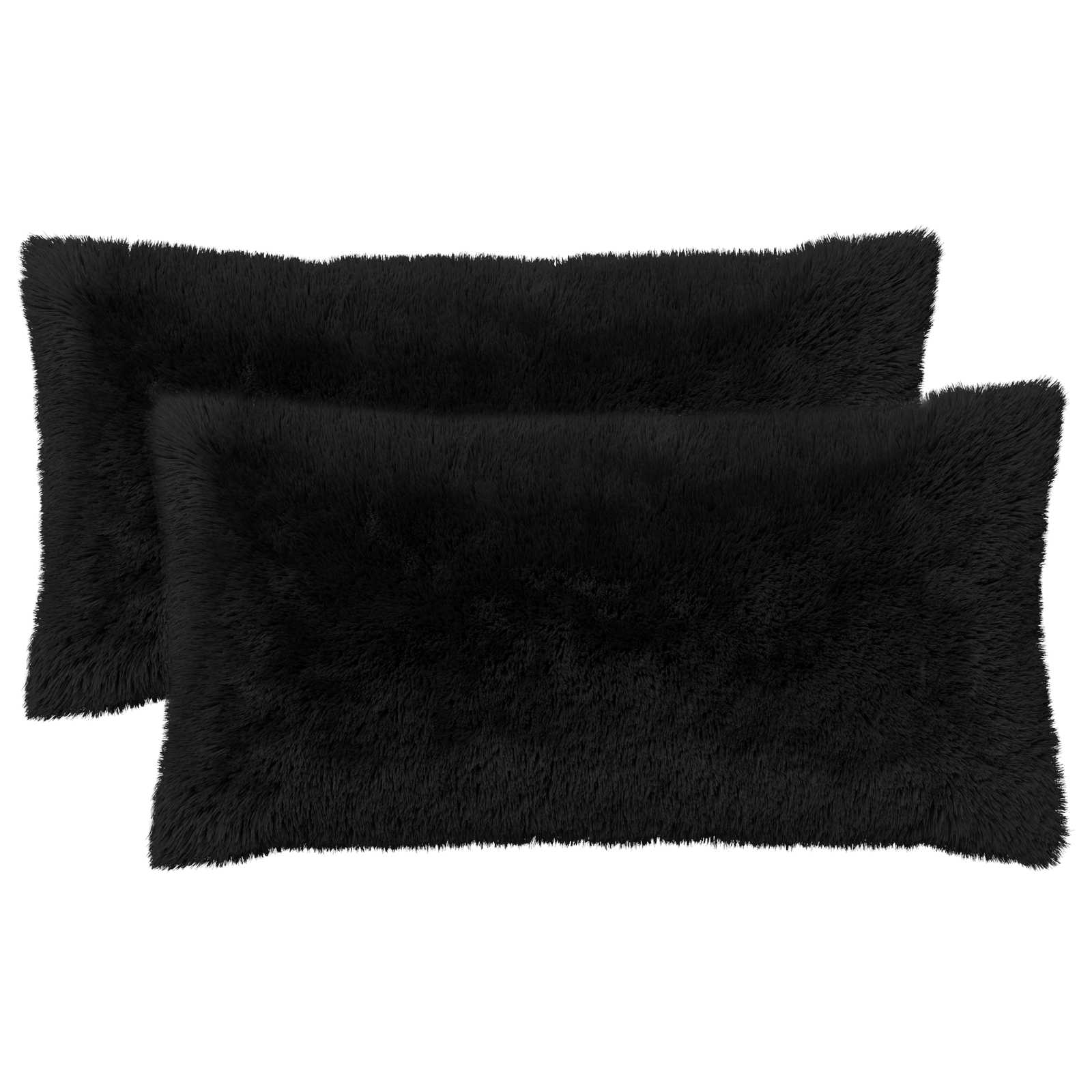 vidaXL Poszewka na poduszkę 2 pcs HEERLEN Czarny 40 x 80 cm Fleece PV