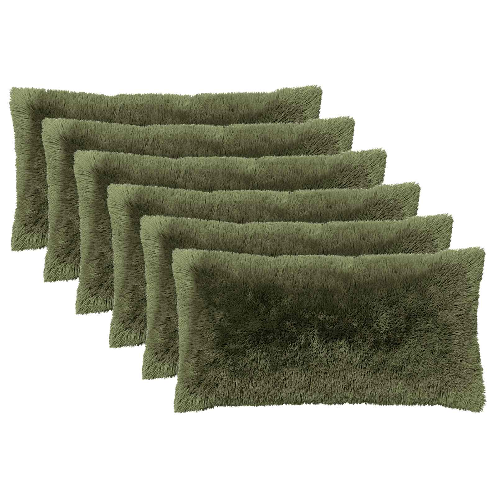 vidaXL Poszewka na poduszkę 6 pcs HEERLEN zielony 40 x 80 cm Fleece PV