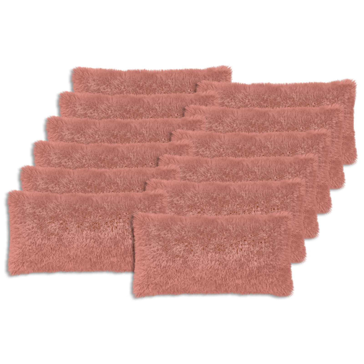 vidaXL Poszewka na poduszkę 12 pcs HEERLEN różowy 40 x 80 cm Fleece PV