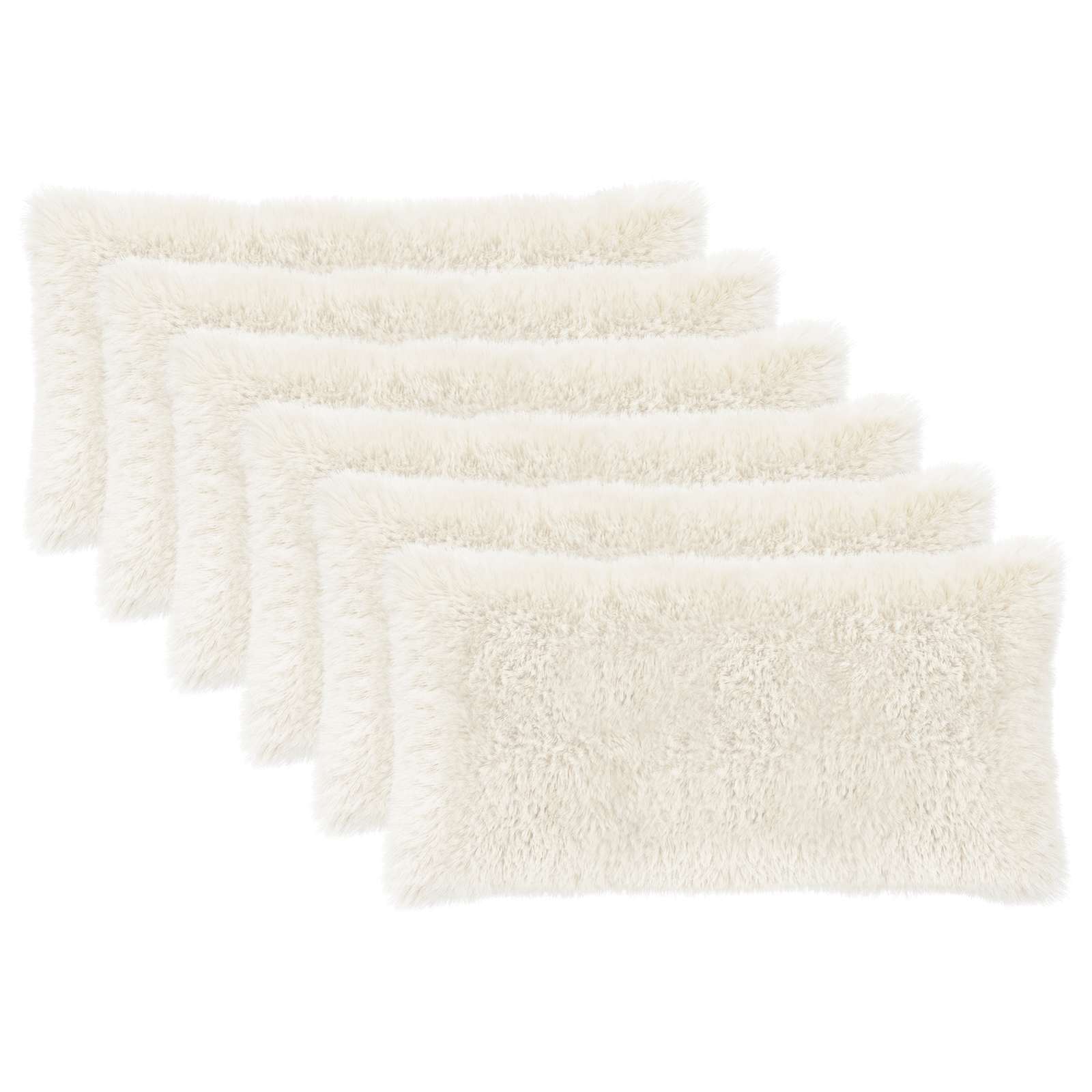 vidaXL Poszewka na poduszkę 6 pcs HEERLEN Biały 40 x 80 cm Fleece PV