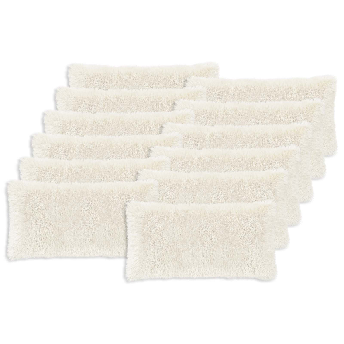 vidaXL Poszewka na poduszkę 12 pcs HEERLEN Biały 40 x 80 cm Fleece PV