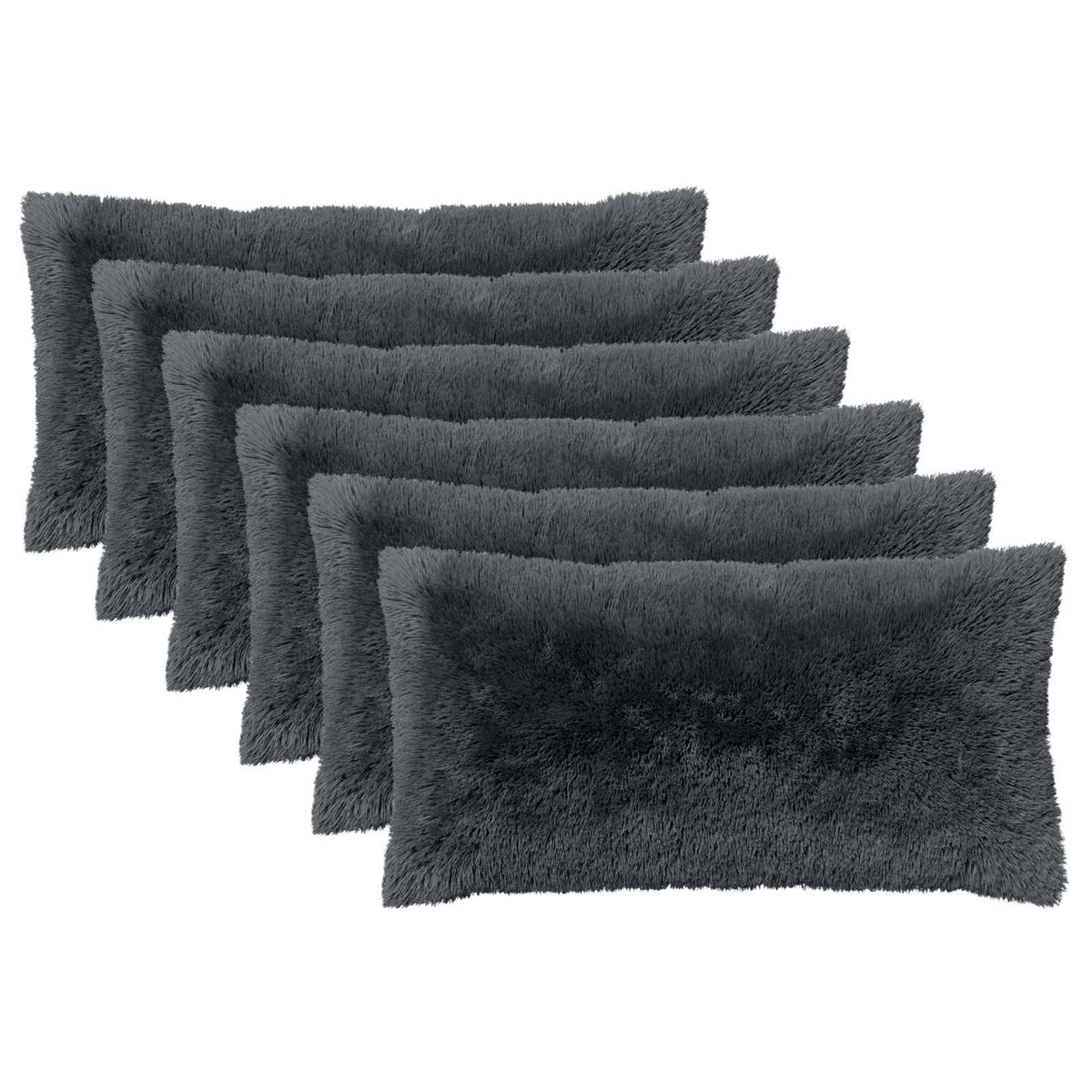vidaXL Poszewka na poduszkę 6 pcs HEERLEN antracytowy 40 x 80 cm