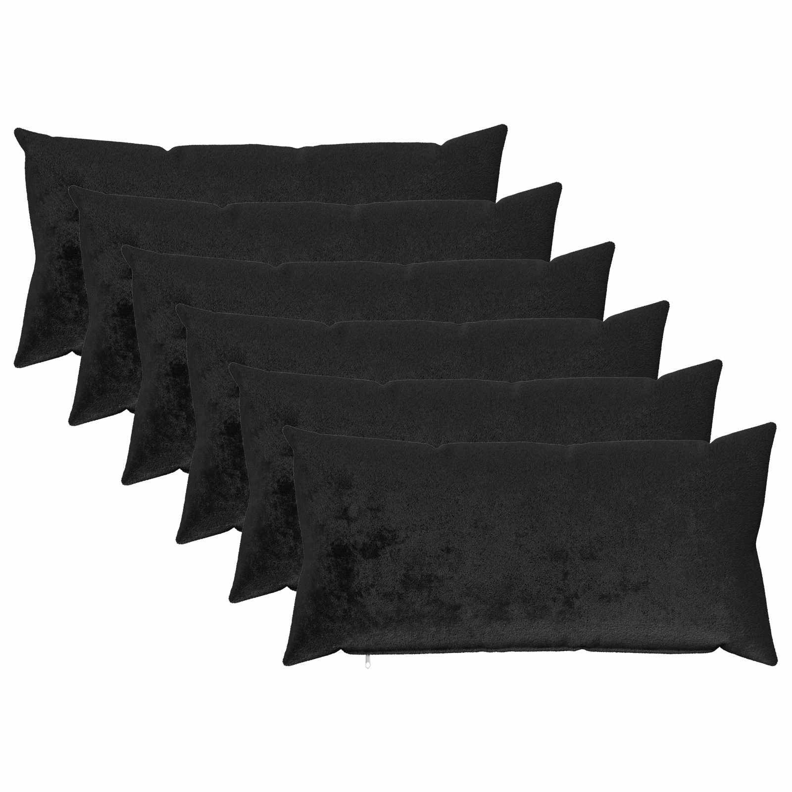 vidaXL Poszewka na poduszkę 6 pcs HEERLEN Czarny 40 x 80 cm Flanela