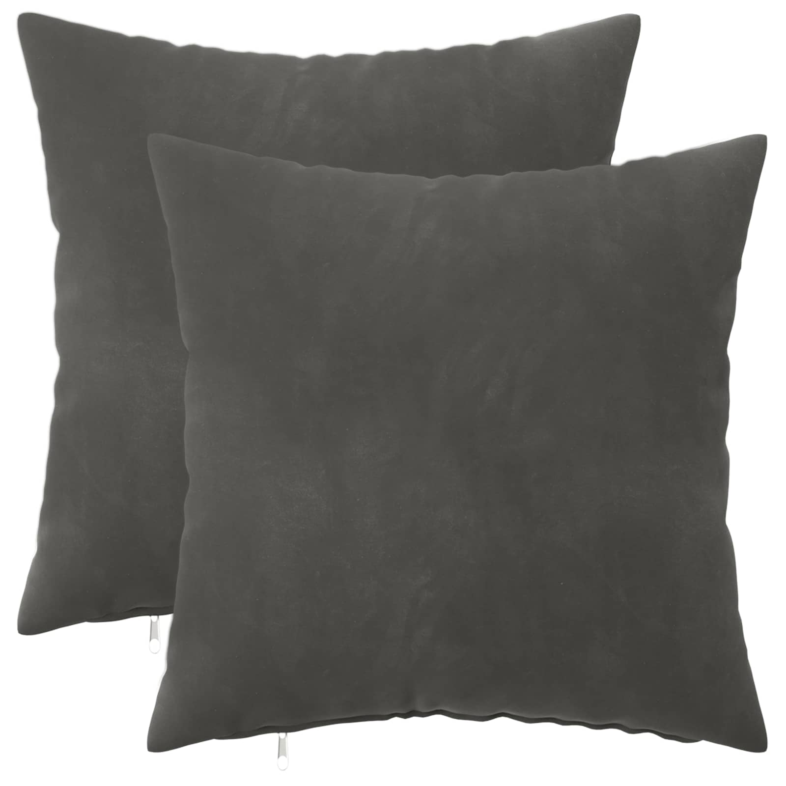 vidaXL Poszewka na poduszkę 2 pcs HEERLEN ciemnoszary 45 x 45 cm Welur