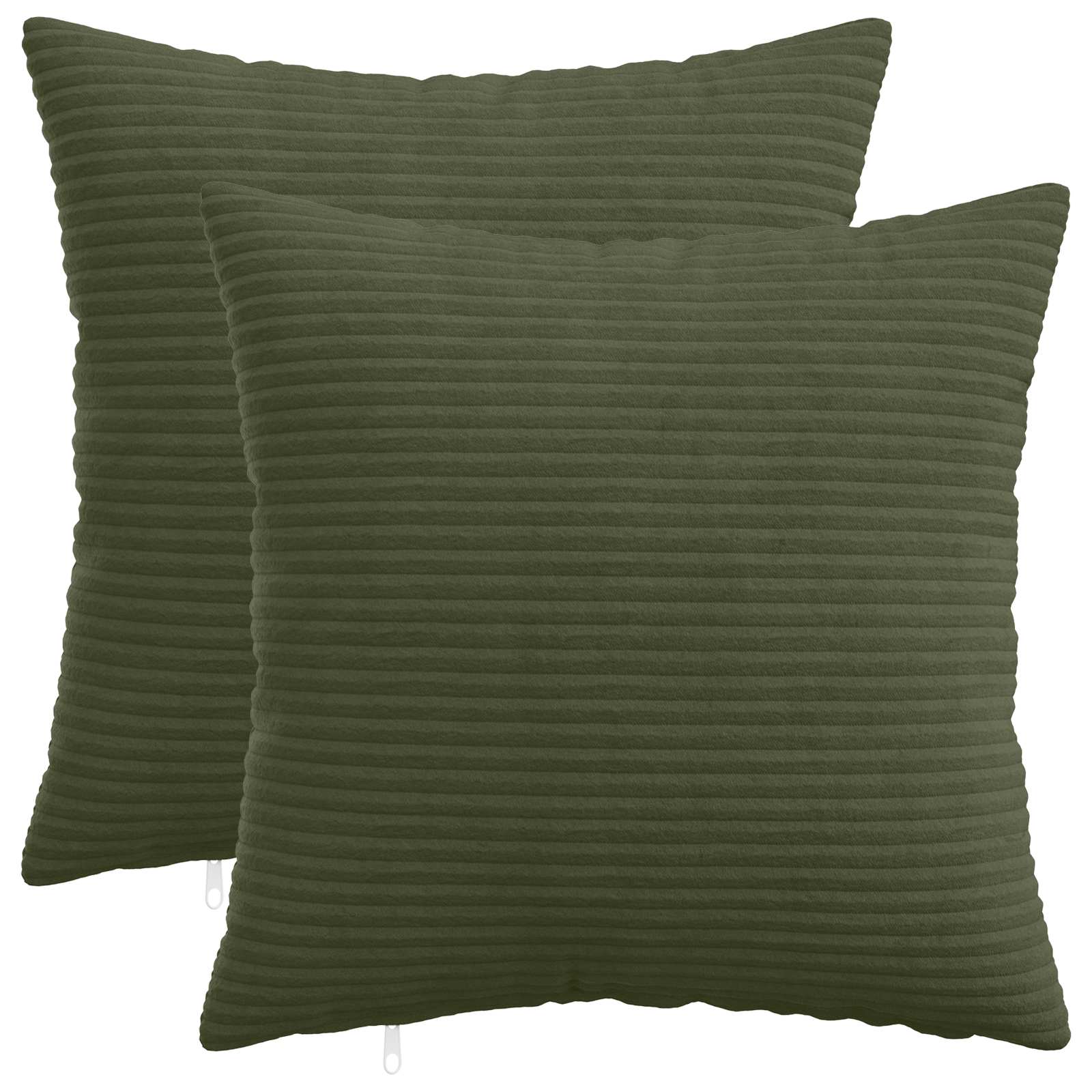 vidaXL Poszewka na poduszkę 2 pcs HEERLEN zielony 45 x 45 cm sztruks