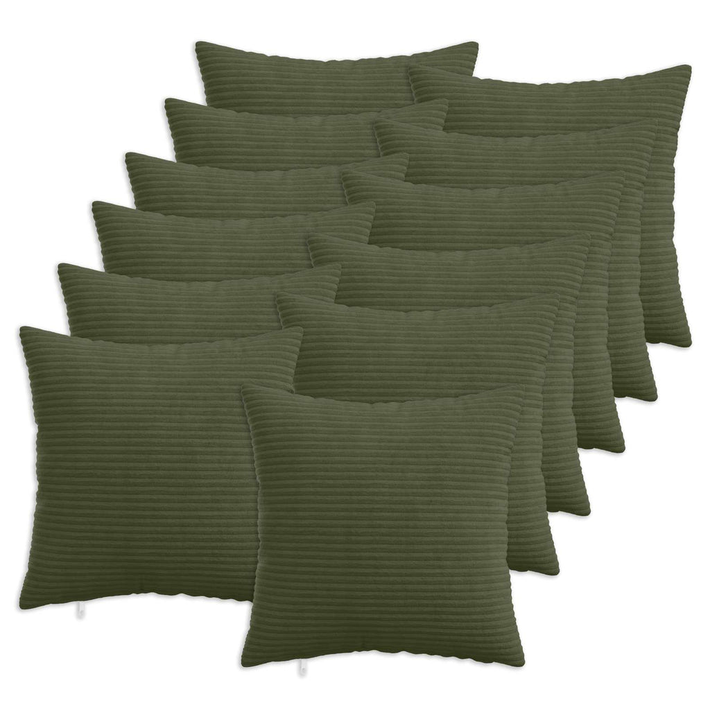 vidaXL Poszewka na poduszkę 12 pcs HEERLEN zielony 45 x 45 cm sztruks