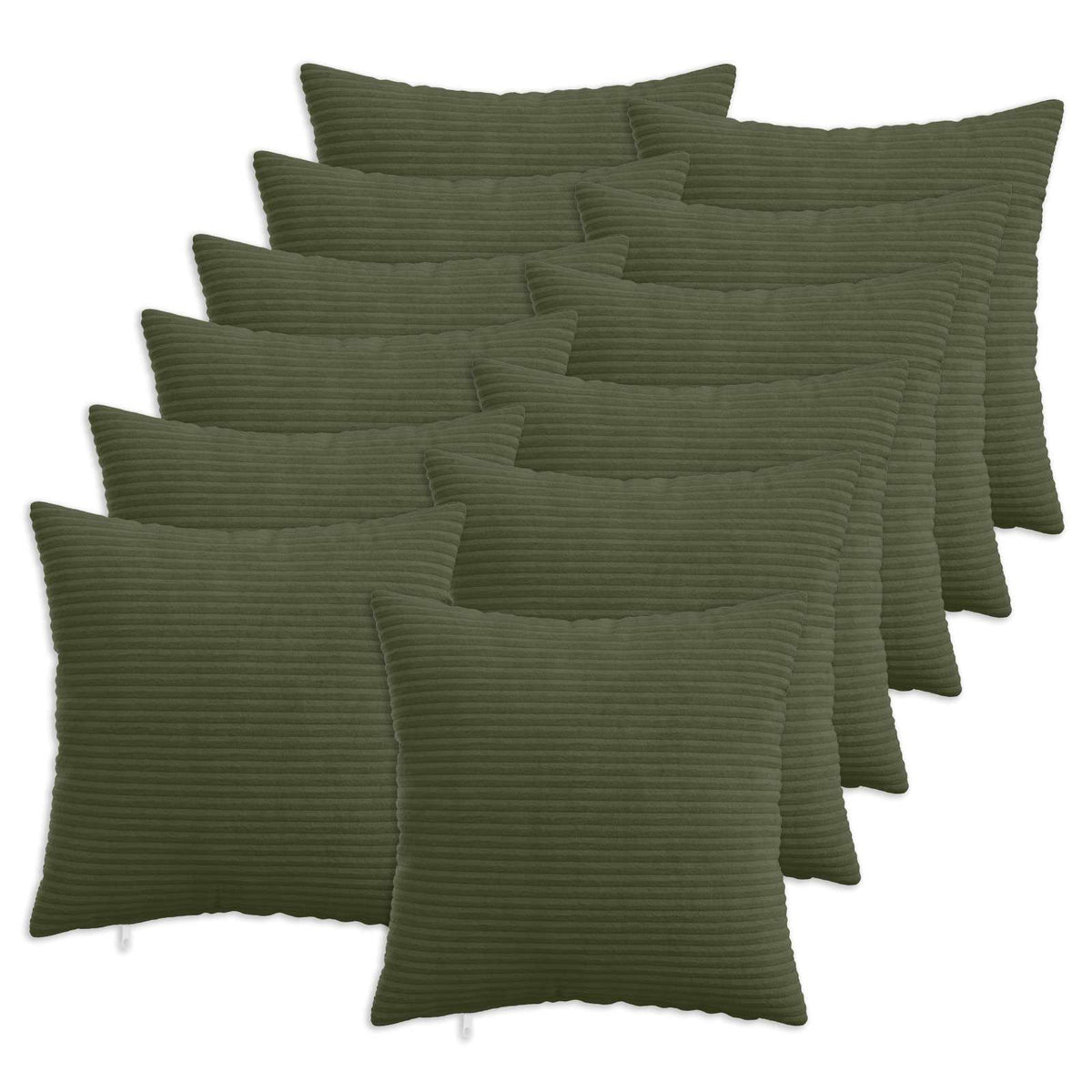vidaXL Poszewka na poduszkę 12 pcs HEERLEN zielony 45 x 45 cm sztruks