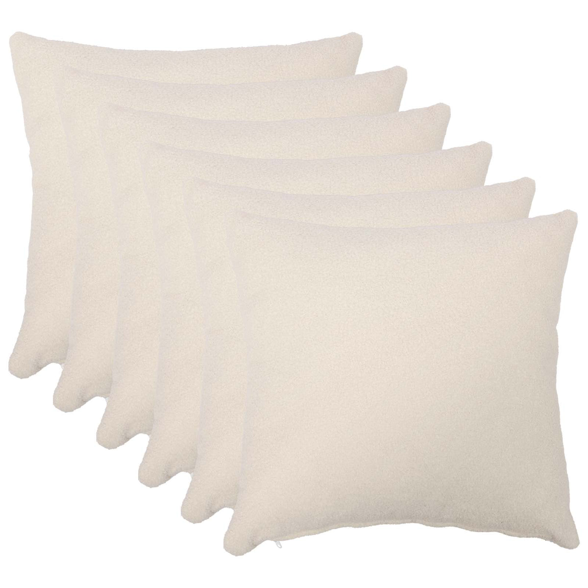vidaXL Poszewka na poduszkę 6 pcs HEERLEN kremowy 45 x 45 cm Bouclé