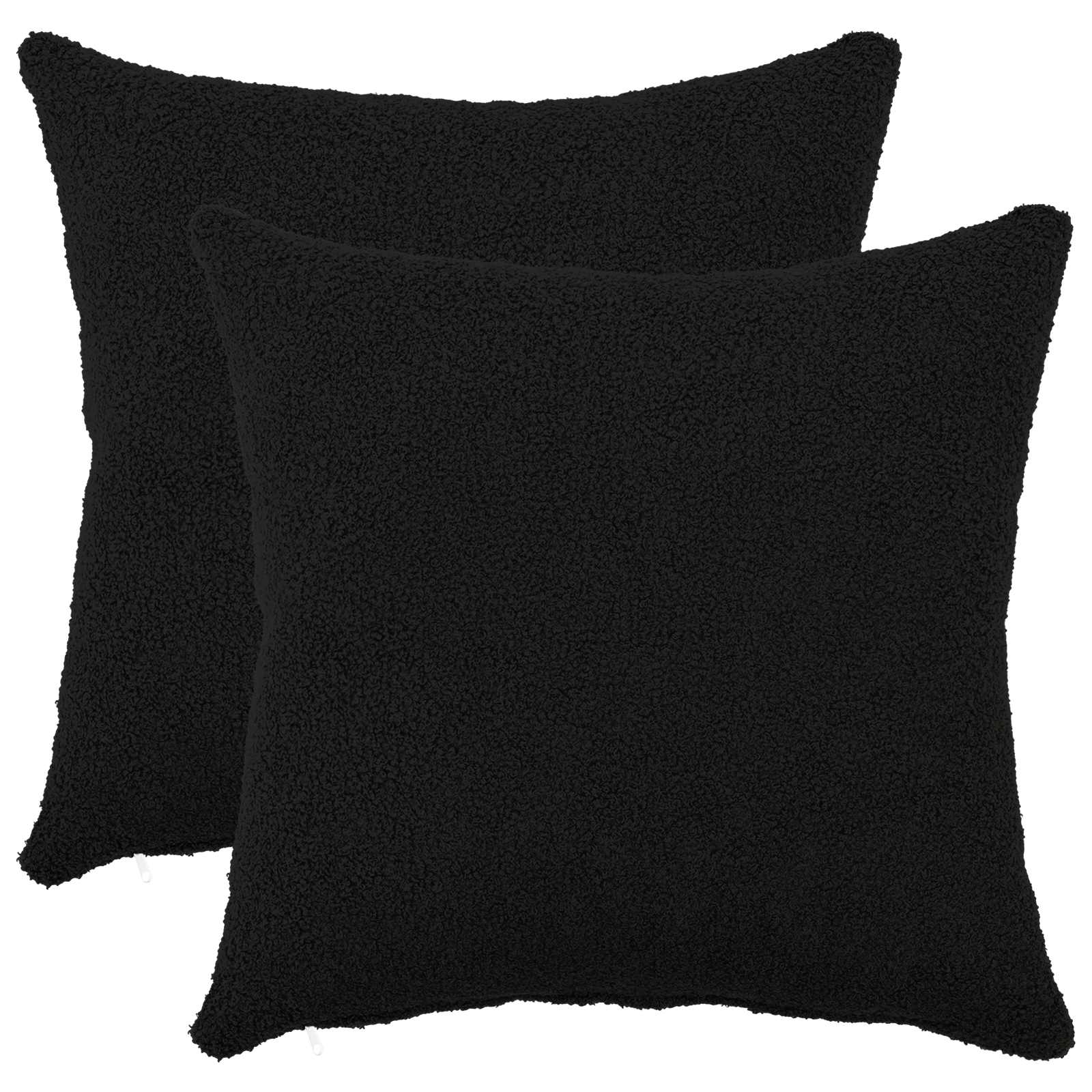 vidaXL Poszewka na poduszkę 2 pcs HEERLEN Czarny 45 x 45 cm Bouclé
