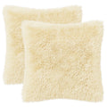 vidaXL Poszewka na poduszkę 2 pcs HEERLEN kremowy 45 x 45 cm Fleece PV
