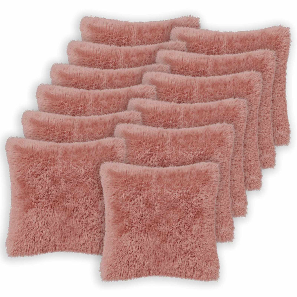 vidaXL Poszewka na poduszkę 12 pcs HEERLEN różowy 45 x 45 cm Fleece PV