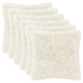vidaXL Poszewka na poduszkę 6 pcs HEERLEN Biały 45 x 45 cm Fleece PV
