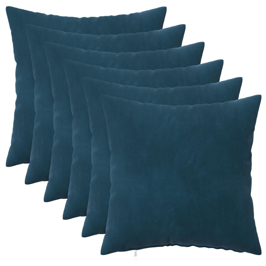 vidaXL Poszewka na poduszkę 6 pcs HEERLEN niebieski 50 x 50 cm Welur